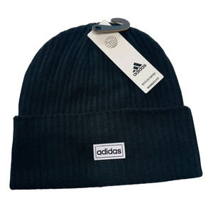 NEW Adidas Women Black 4 inch cuff Knit Beanie Hat